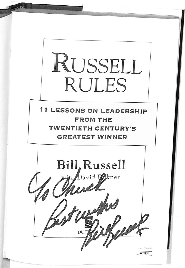 Bill Russell Signed Russell Rules Book Celtics JSA Authenticated (1 of 4)