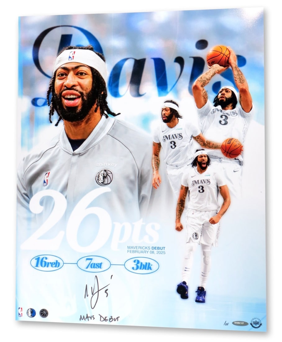 Anthony Davis Autographed 16X20 Photo Mavs Debut Inscribed #/25 Upper Deck Authenticated (1 of 2)