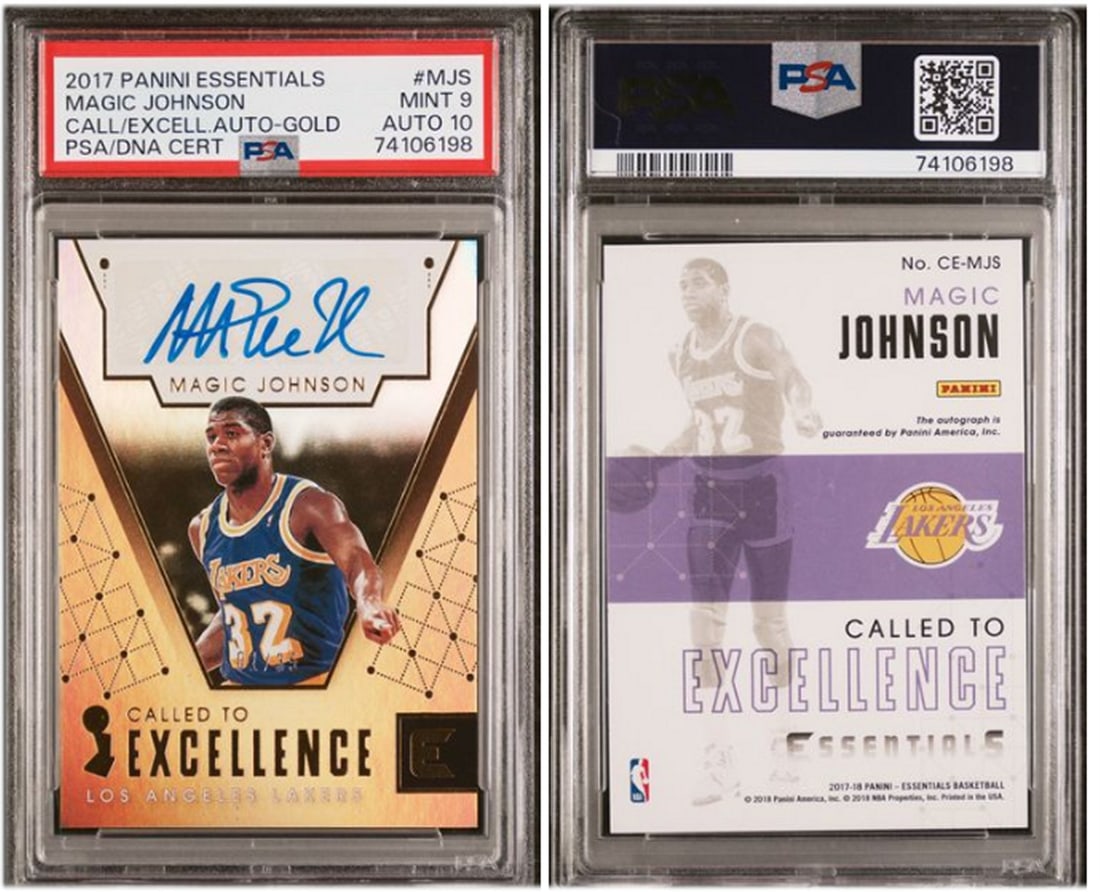 Magic Johnson 2017 Panini Essentials Auto PSA 9 10 Lakers Card (1 of 1)