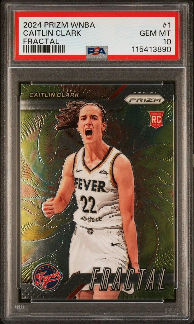 2024 Panini Prizm Caitlin Clark #1 Fractal Rookie RC PSA 10 Gem Mint (1 of 2)