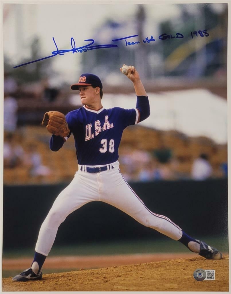 Jim Abbott Autographed Team USA Gold 1988 11x14 Photo Beckett BAS Certified (1 of 2)