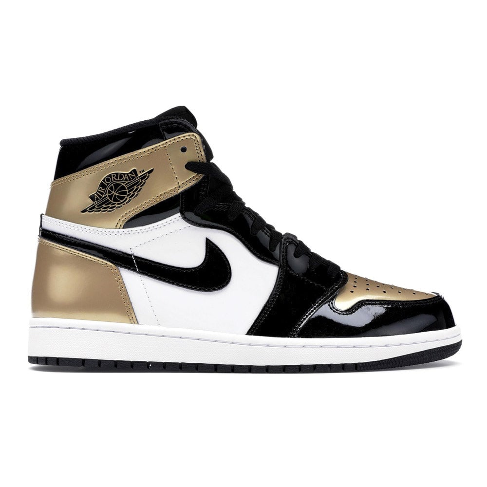 Nike Jordan 1 Retro High NRG Patent Gold Toe Size 8 M 9.5 W: Nike Jordan 1 Retro High NRG Patent Gold Toe Size 8 M 9.5 W Introducing the Authentic Nike Jordan 1 Retro High NRG Patent Gold Toe, a stylish and iconic sneaker designed for both performance and fashi