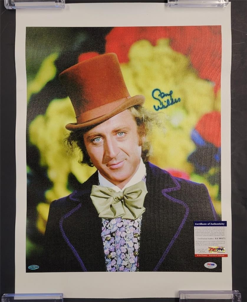 Gene Wilder Autographed Willy Wonka 16x20 Canvas Photo PSA/DNA (1 of 3)