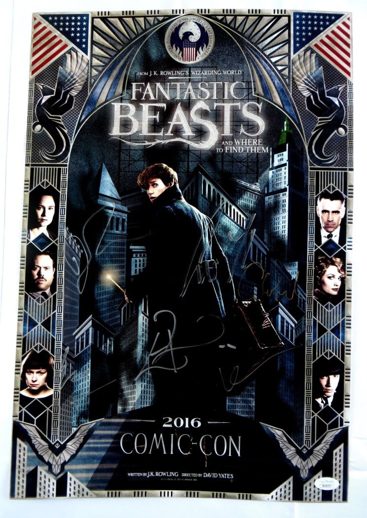 Fantastic Beasts Autographed 13X20 Poster by Redmayne Farrell JSA (1 of 4)