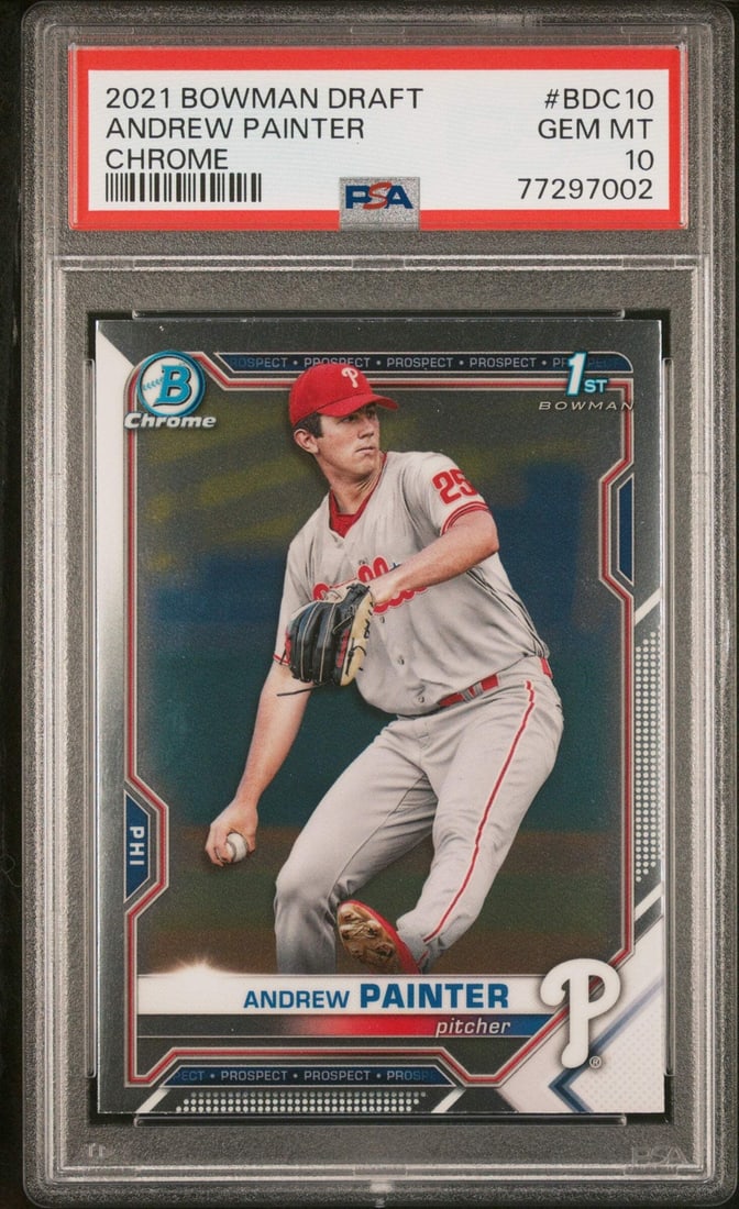 2021 Bowman Draft Andrew Painter #BDC10 Chrome RC PSA 10 Baseball Card (1 of 2)