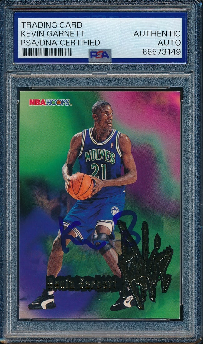 Kevin Garnett HOF Signed 1995-96 NBA Hoops RC Card #272 PSA/DNA (1 of 2)