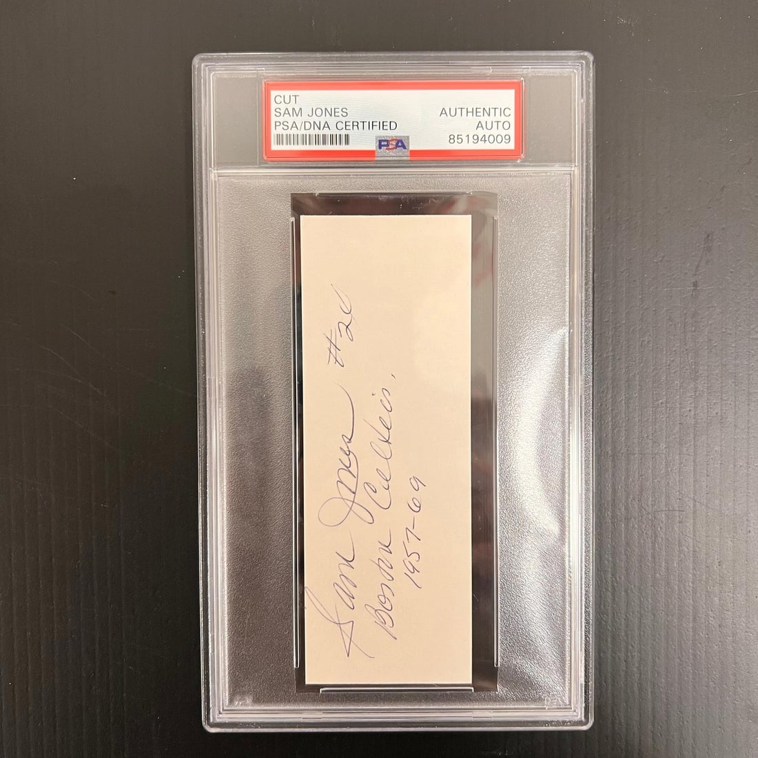 Sam Jones Autographed Index Card PSA/DNA Boston Celtics (1 of 2)