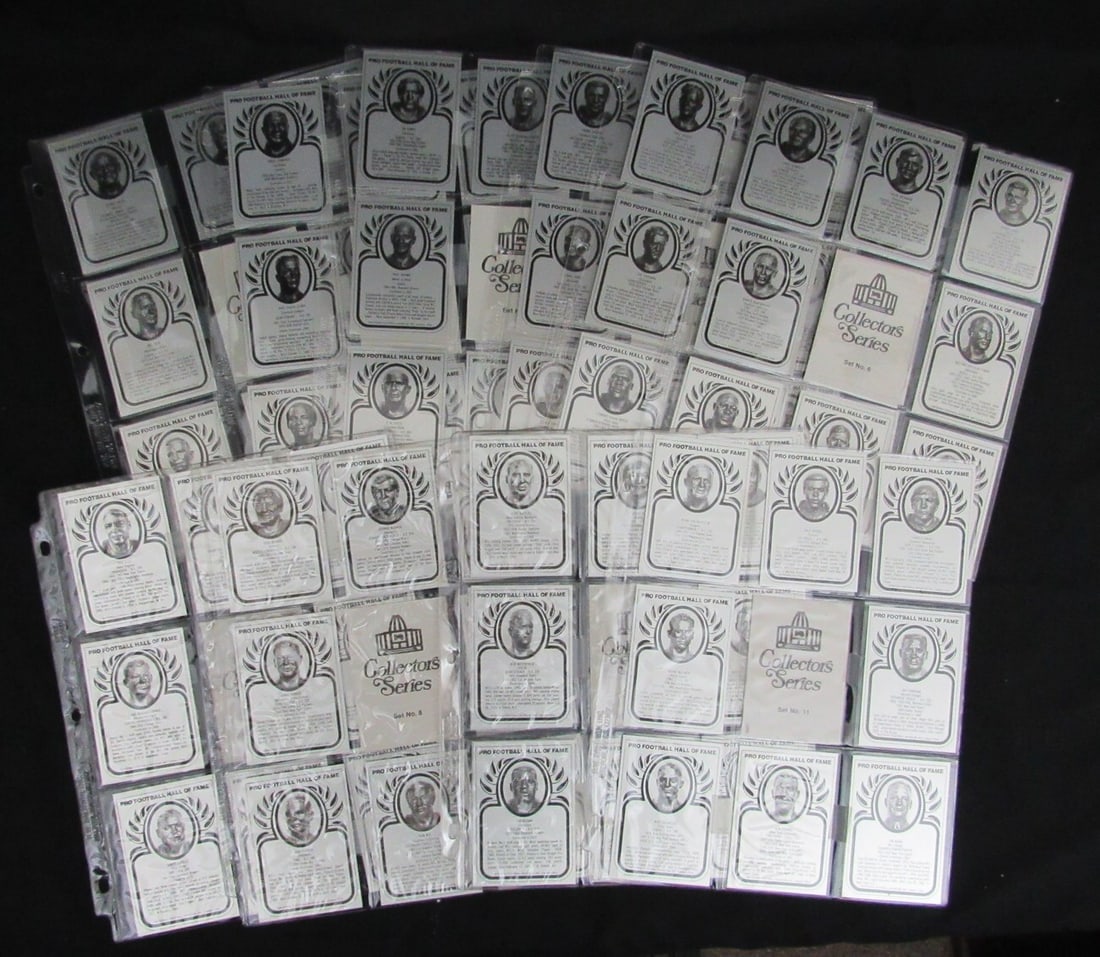 Pro Football Hall of Fame Metallic Card Set 88 Cards with Binder NFL: Pro Football Hall of Fame Metallic Card Set 88 Cards with Binder NFL This Pro Football Hall of Fame Metallic Card Set features Series 1-11, comprising a total of 88 trading cards housed in a binder. T