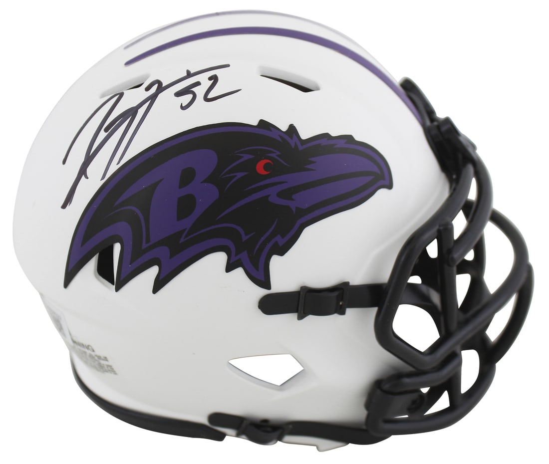 Ray Lewis Signed Baltimore Ravens Lunar Speed Mini Helmet BAS Authenticated (1 of 2)