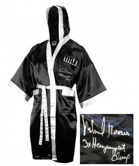 Michael Moorer Signed Black Boxing Robe 3x Heavyweight Champ with COA (1 of 1)
