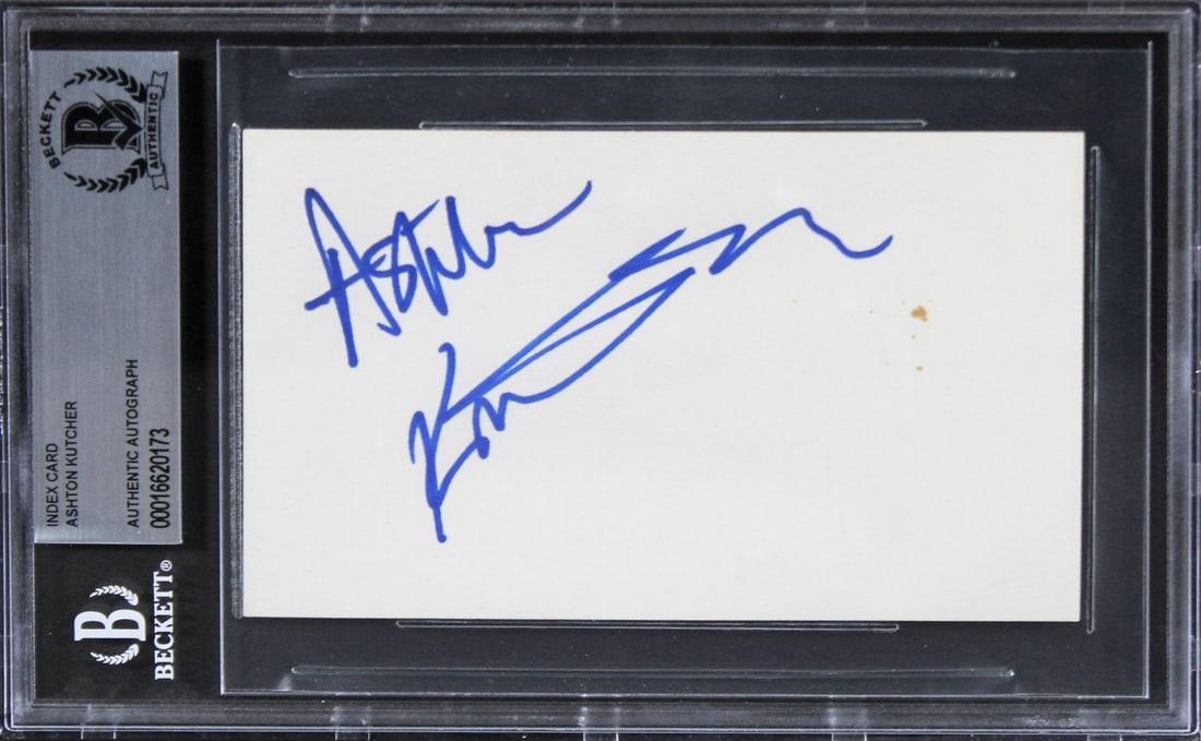 Ashton Kutcher Signed 3x5 Index Card That 70's Show Beckett Authenticated (1 of 2)