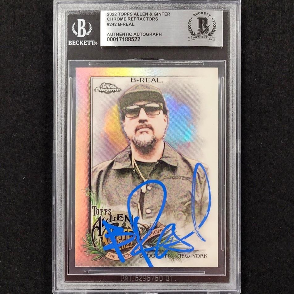 B-Real Signed 2022 Topps Allen & Ginter #242 Chrome Refractor Beckett Authenticated (1 of 2)