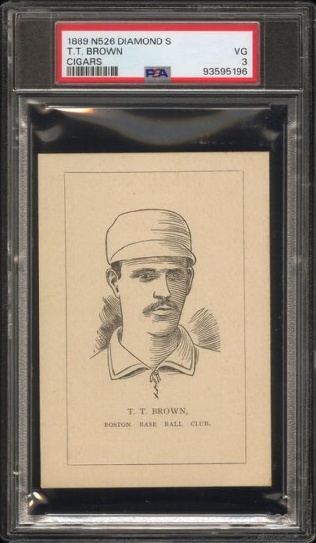 1889 N526 Diamond S Cigars T.T. Brown Baseball Card PSA Authenticated (1 of 2)