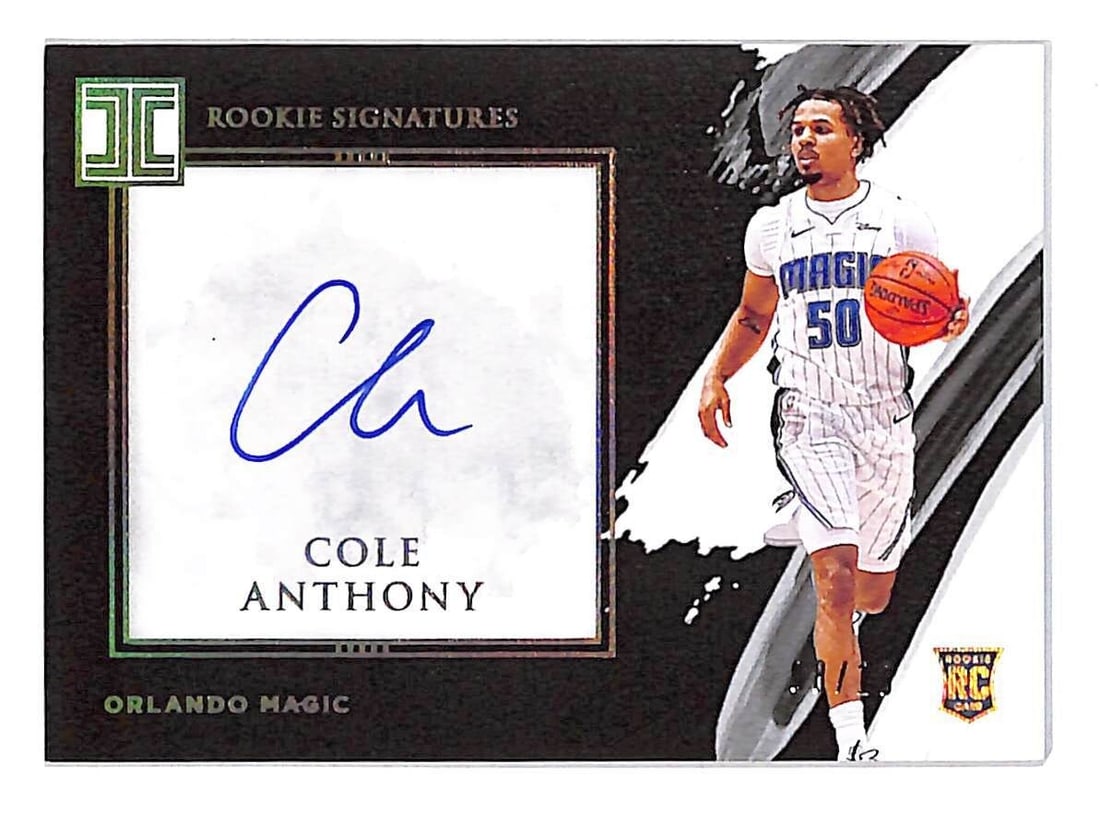 Cole Anthony 2020-21 Panini Impeccable Rookie Signatures Card 8/10 Authentic (1 of 2)