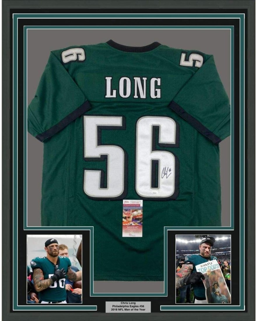 Framed Autographed Chris Long Philadelphia Eagles Jersey JSA COA (1 of 2)
