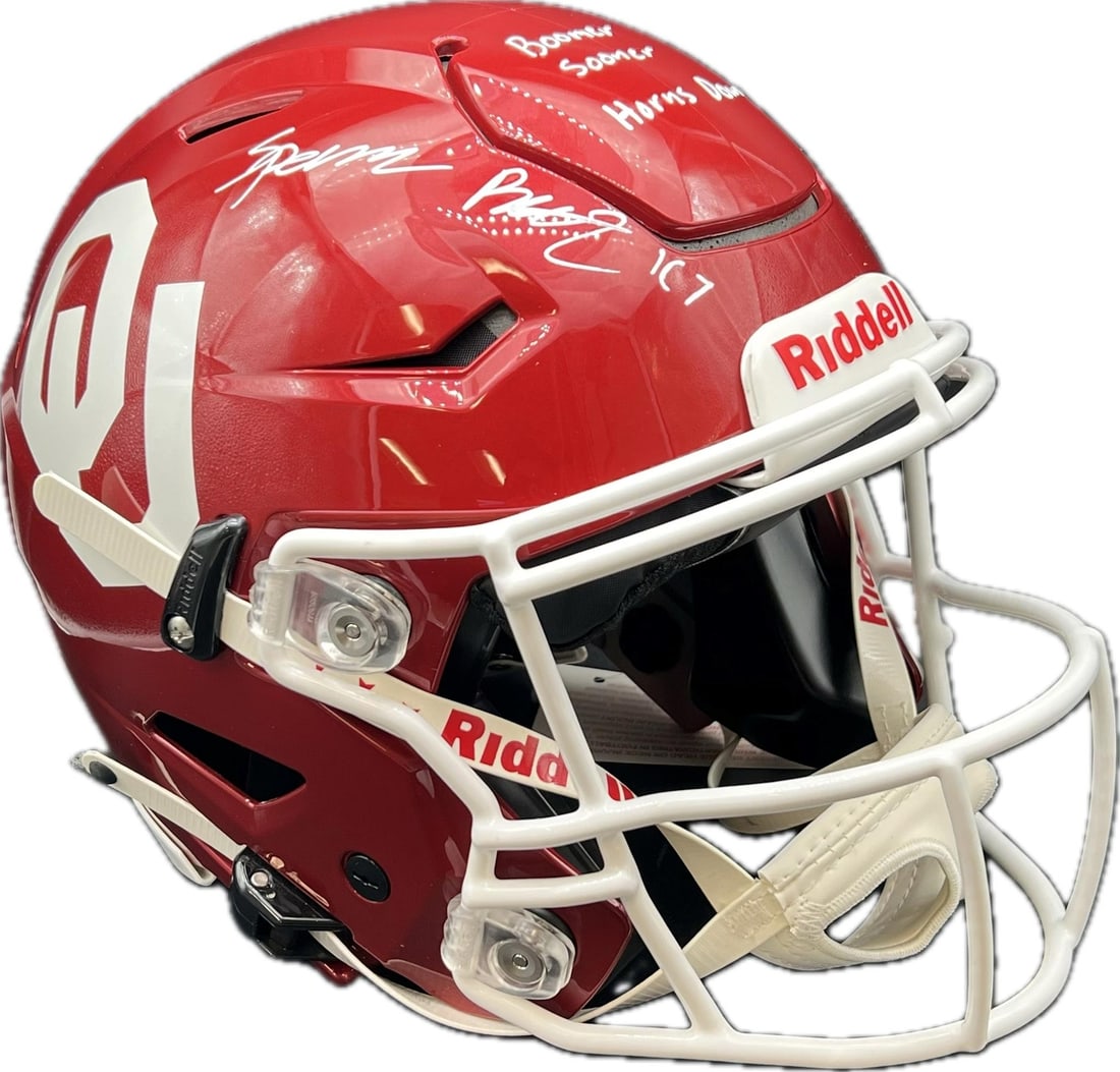 Spencer Rattler Signed Riddell Helmet PSA/DNA Oklahoma Sooners Autographed (1 of 5)