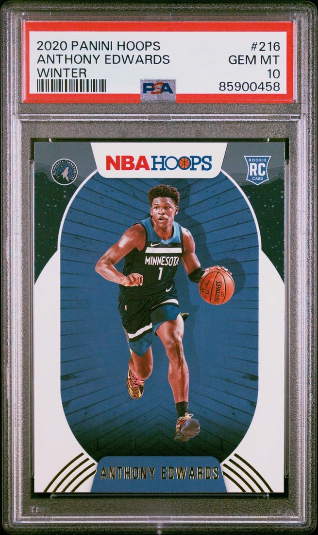 2020 Panini Hoops Anthony Edwards #216 Winter RC PSA 10 Basketball Card (1 of 2)