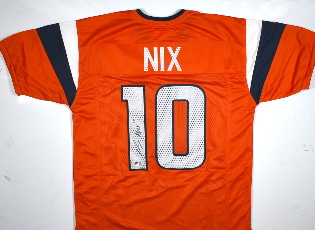 Bo Nix Signed Orange Pro Style Jersey Denver Broncos Beckett Authenticated (1 of 3)