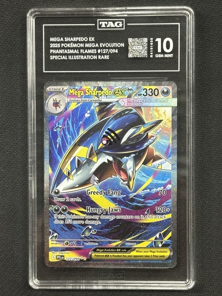 Mega Sharpedo EX Pokemon Phantasmal Flames TAG 10 Special Illustration Card (1 of 2)