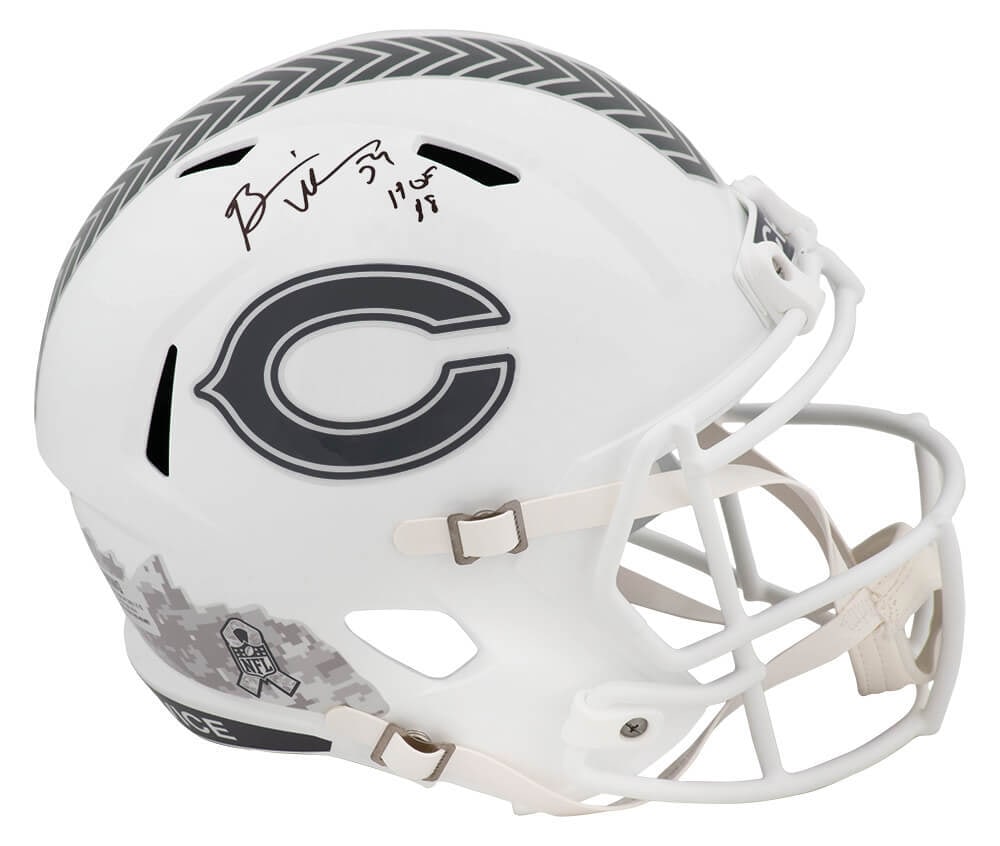 Brian Urlacher Signed 2024 Bears Riddell Helmet HOF 18 Inscription (1 of 1)