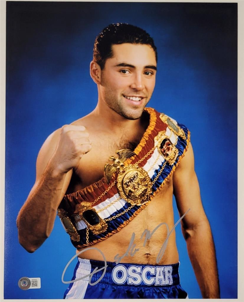 Oscar De La Hoya Signed 11x14 Photo Beckett BAS Holo Golden Boy (1 of 3)