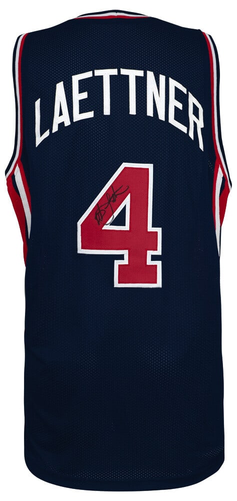 Christian Laettner Signed USA Navy Basketball Jersey with COA (1 of 1)