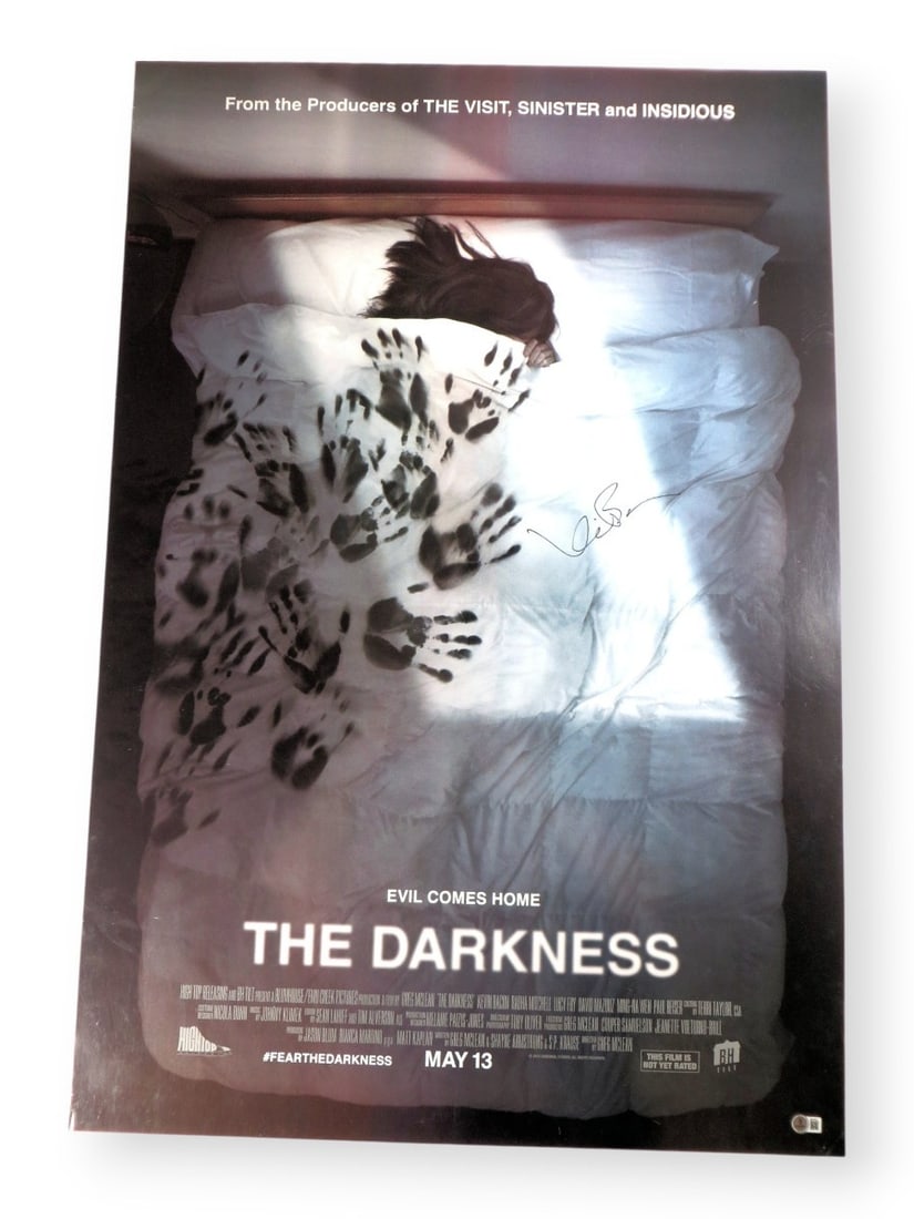 Kevin Bacon Signed 27x40 Movie Poster The Darkness Beckett Authenticated (1 of 2)