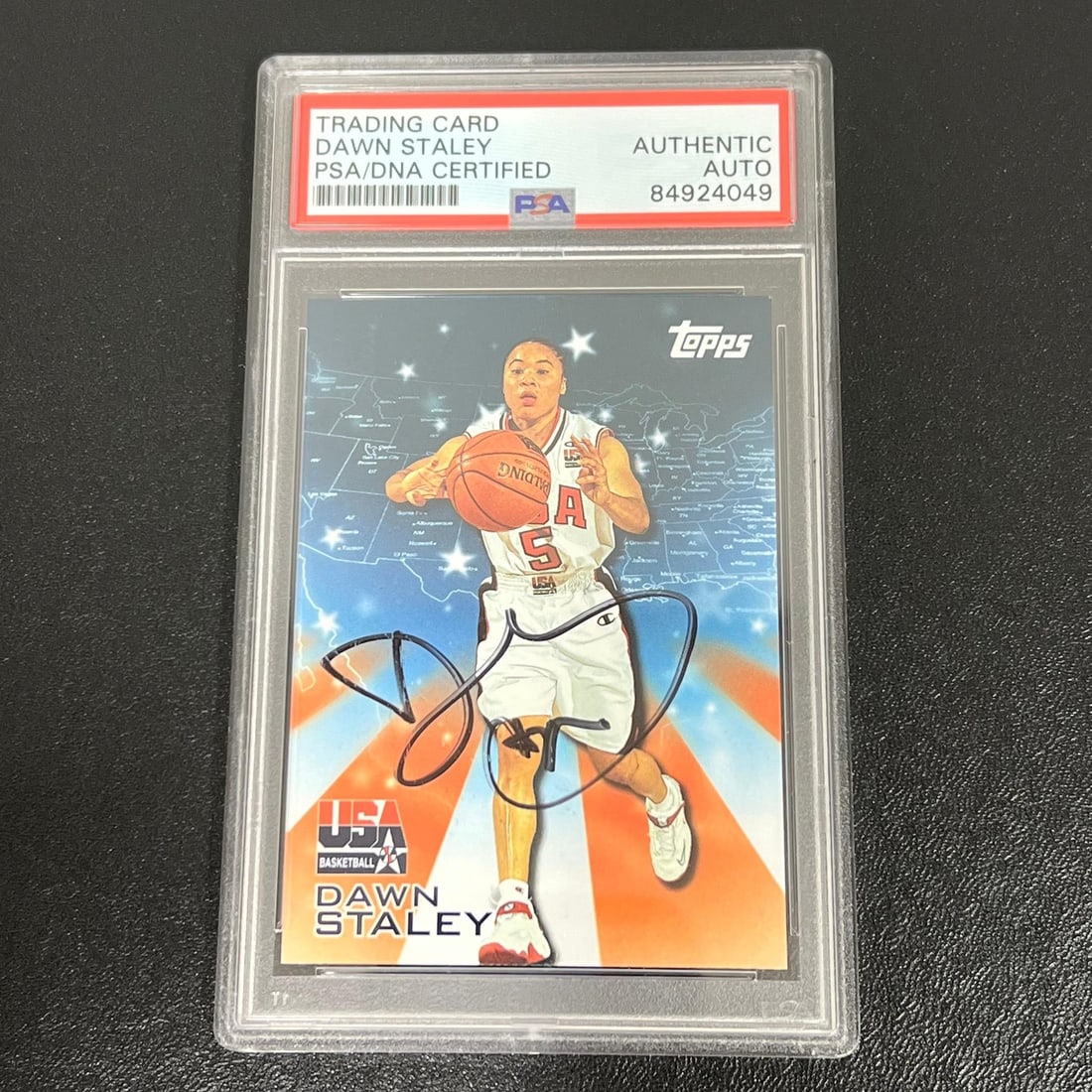 2000 Topps Team USA #65 Dawn Staley Signed Card PSA/DNA (1 of 2)