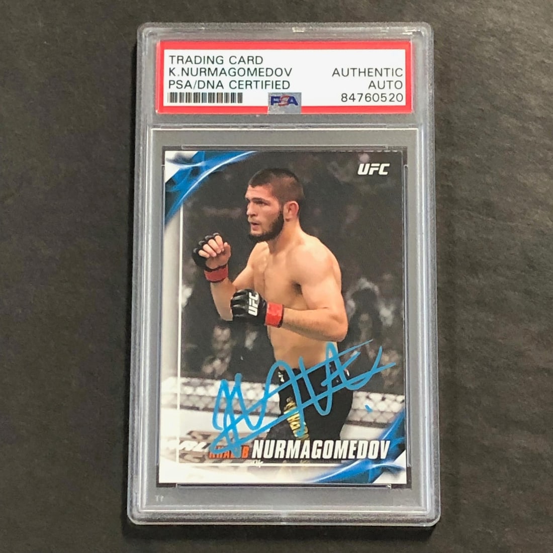 2019 UFC Topps #100 Khabib Nurmagomedov Autographed Card PSA Authenticated (1 of 2)