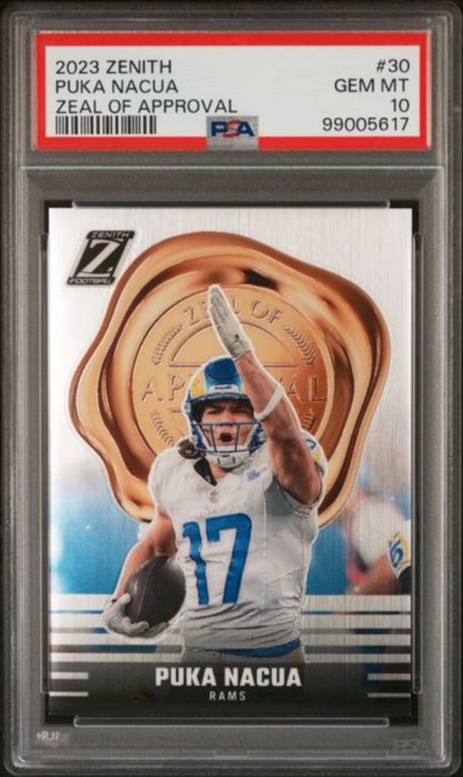 2023 Panini Zenith Puka Nacua Rookie RC Card PSA 10 Authentic (1 of 2)
