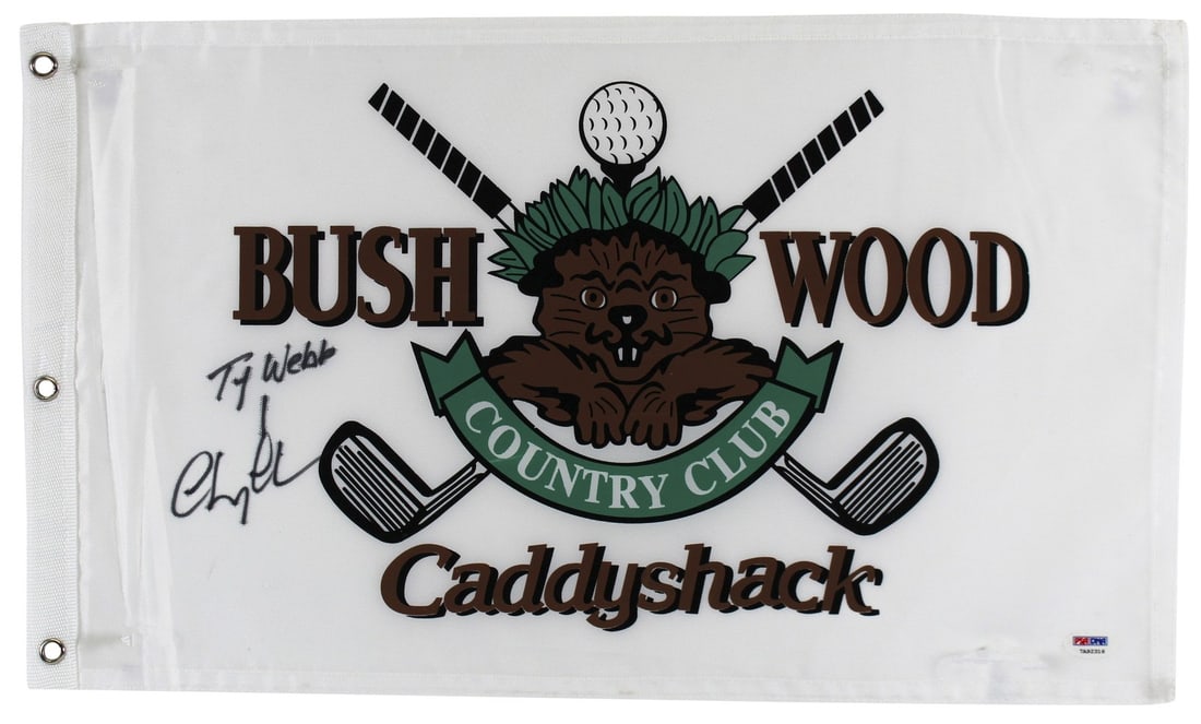Chevy Chase Signed Ty Webb Bushwood Country Club Pin Flag PSA/DNA (1 of 5)