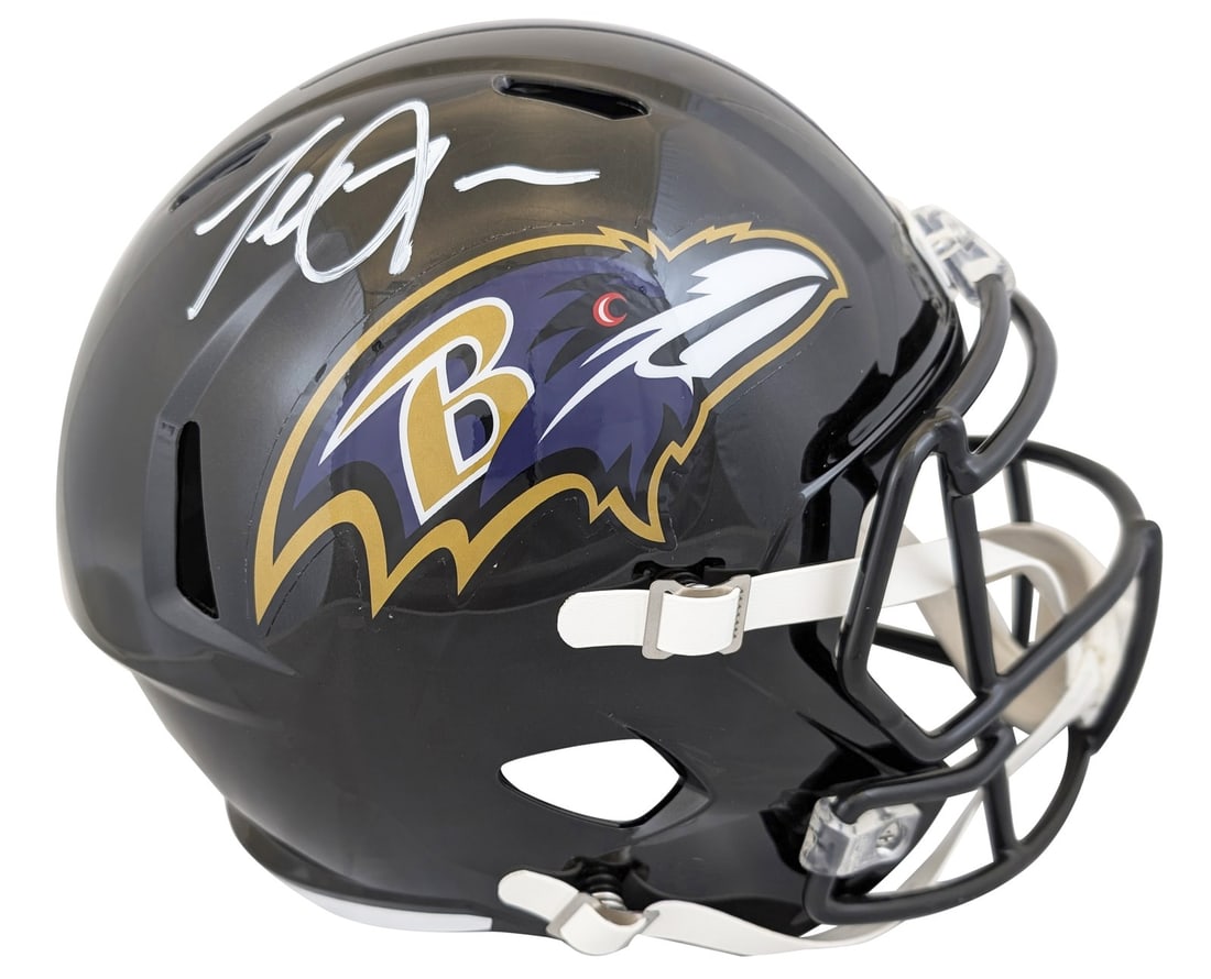 Terrell Suggs Signed Ravens Full Size Speed Helmet BAS Authenticated (1 of 3)