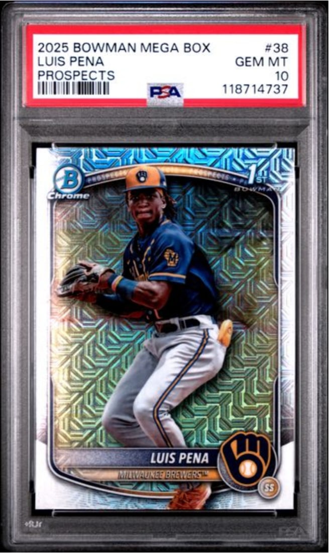 2025 Topps Bowman Luis Pena Rookie Card PSA 10 Graded MLB (1 of 2)