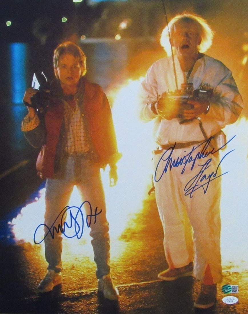 Michael J Fox Christopher Lloyd Dual Signed Back to the Future 16x20 Photo BAS JSA (1 of 3)