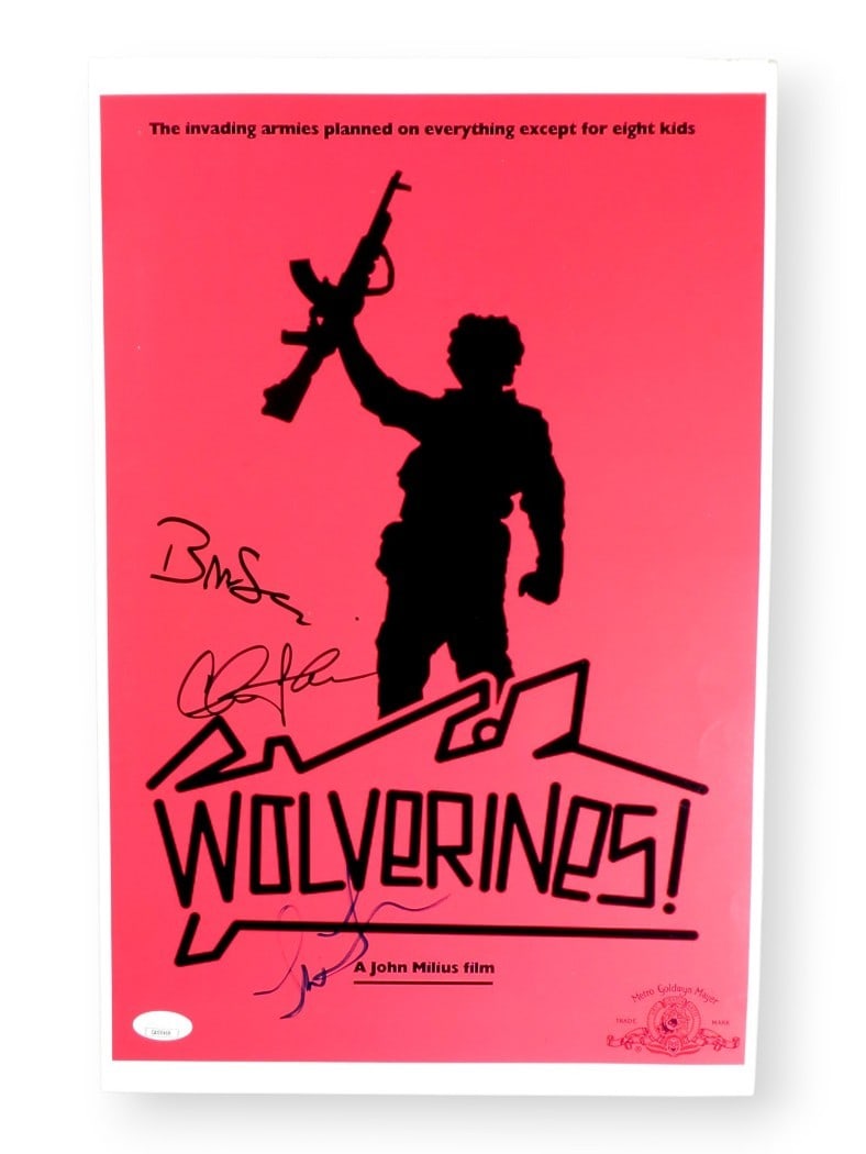 Wolverines Autographed 11x17 Photo Charlie Sheen Lea Thompson Brad Savage JSA (1 of 4)