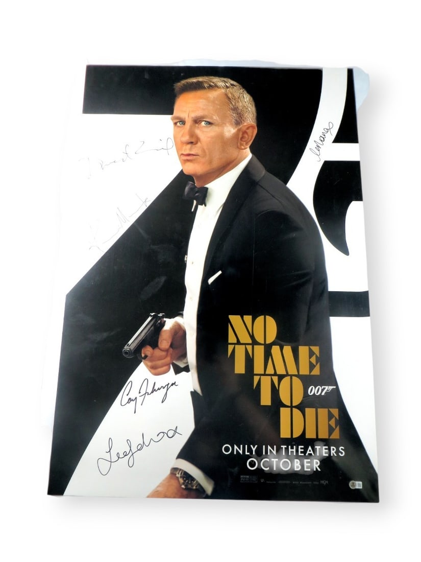James Bond No Time to Die Autographed 27x40 Poster Beckett Authenticated (1 of 2)