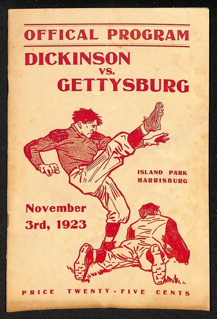 Football Program Dickinson and Gettysburg November 3 1923 NCAA Vintage Original (1 of 5)