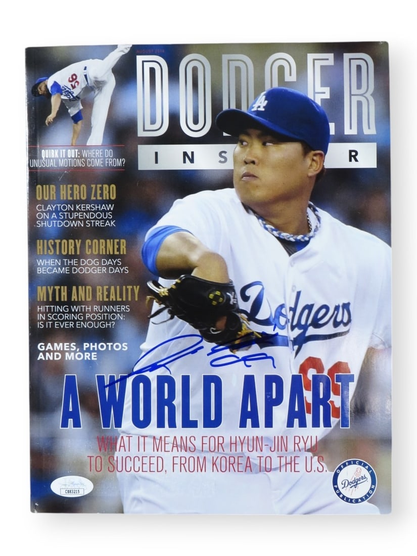 Hyun-Jin Ryu Autographed Magazine 2014 Dodgers JSA Certified (1 of 4)