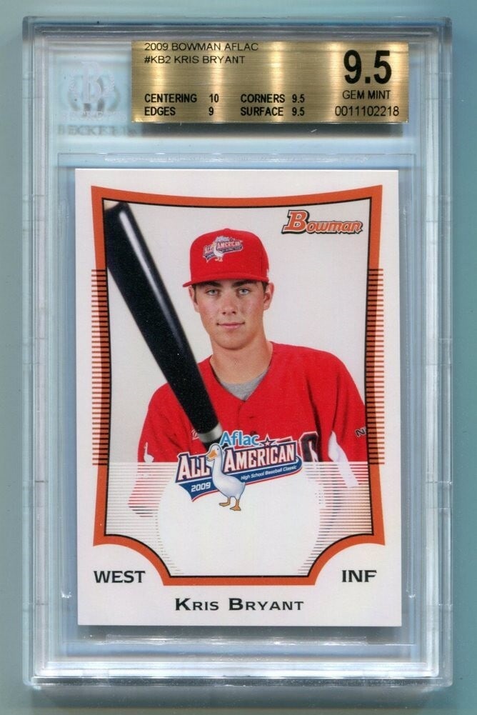 2009 Bowman AFLAC Kris Bryant #KB2 BGS 9.5 Baseball Card Cubs (1 of 2)