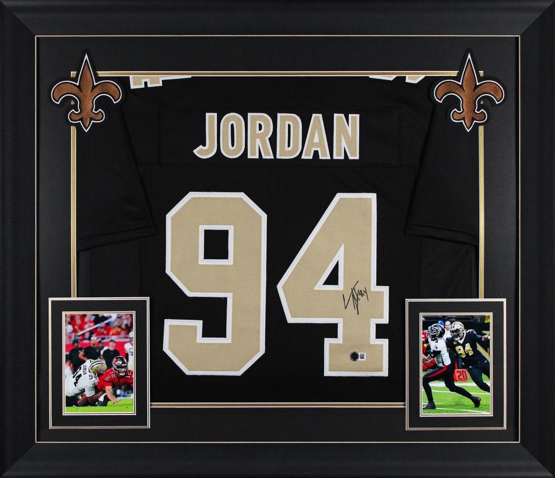 Cameron Jordan Signed Black Pro Style Framed Jersey BAS Authenticated (1 of 2)