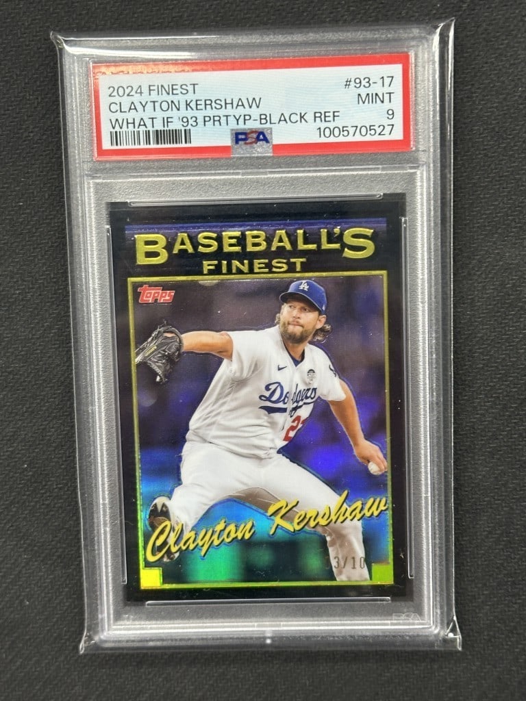 Clayton Kershaw 2024 Topps Finest Black Refractor PSA 9 #93-17 (1 of 2)