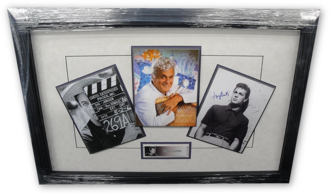 Tony Curtis Hand Signed 8x10 Photo Custom Framed 24x36 GAI Authenticated (1 of 5)