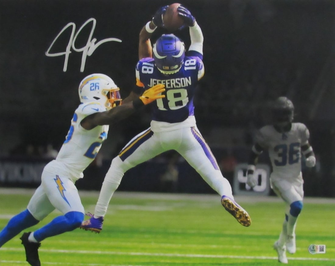 Justin Jefferson Signed 16x20 Photo Minnesota Vikings Beckett Authenticated (1 of 3)