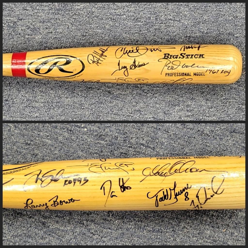Anaheim Angels Signed Bat with 14 Autographs Beckett BAS: Anaheim Angels Signed Bat with 14 Autographs Beckett BAS This signed baseball bat features the autographs of notable Anaheim Angels players, including Rod Carew, Darin Erstad, and Troy Glaus. It is an