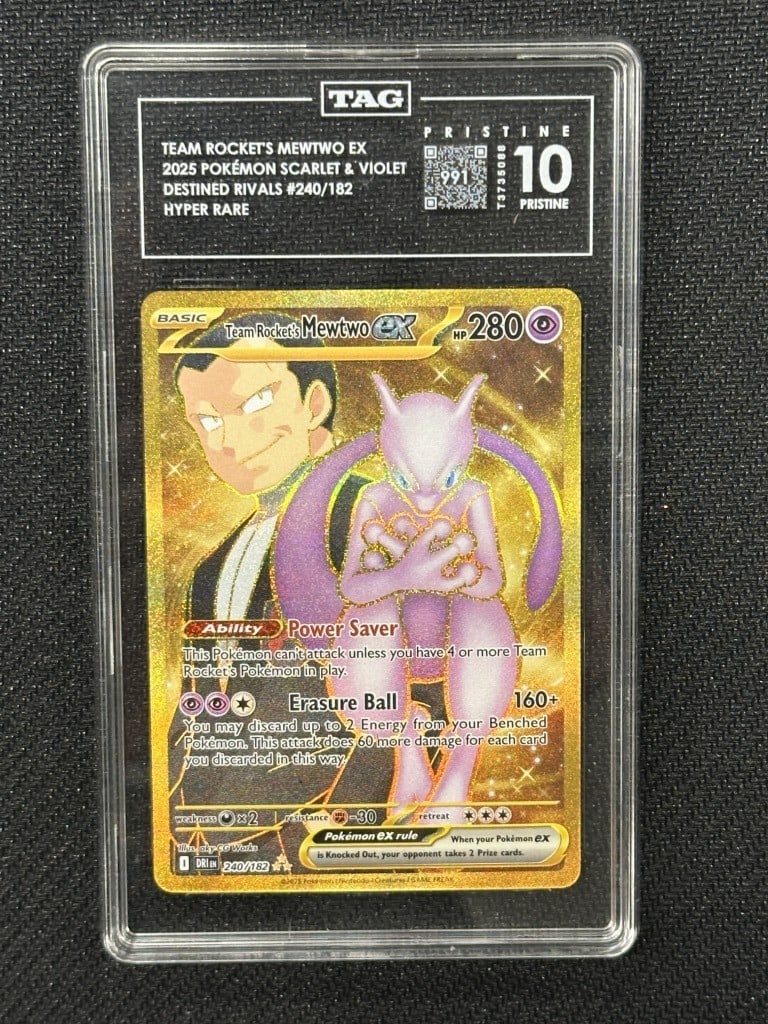 Team Rocket Mewtwo Gold TAG 10 Pokemon Card #240 (1 of 2)