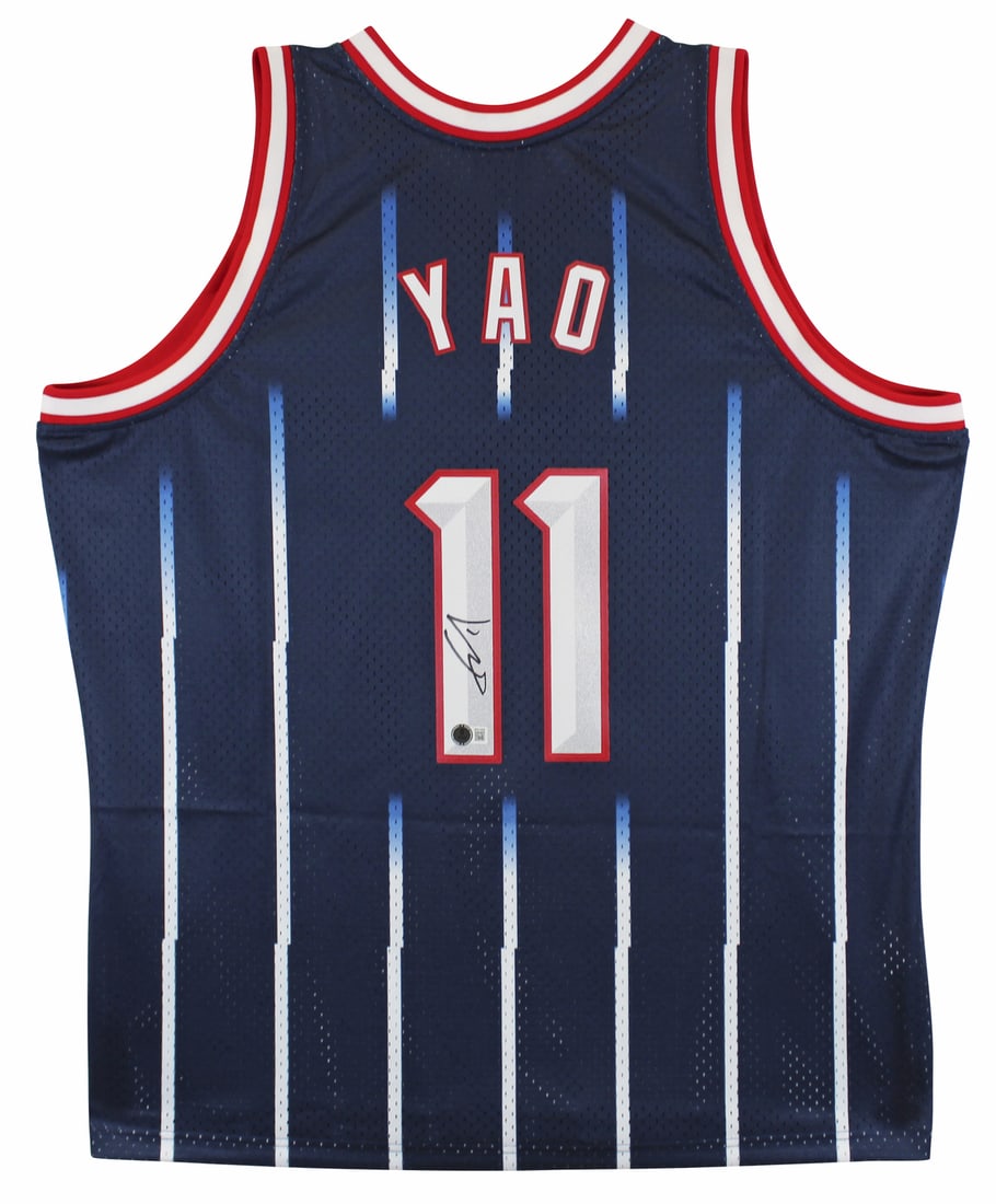 Yao Ming Signed Houston Rockets Blue Jersey BAS Authenticated (1 of 5)