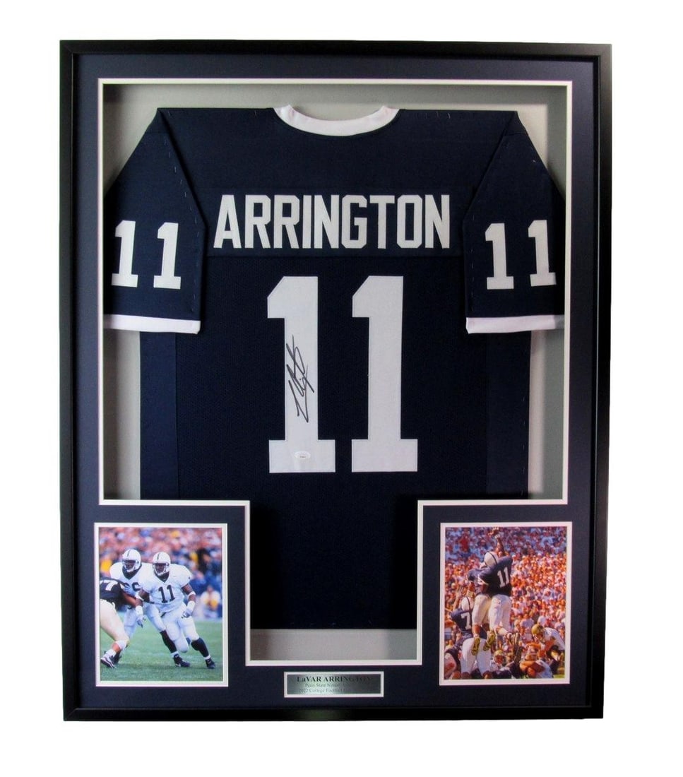 LaVar Arrington Autographed Framed Jersey Penn State JSA Certified (1 of 4)