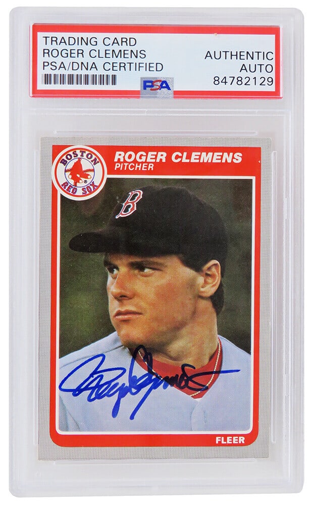 Roger Clemens Signed 1985 Red Sox Fleer Rookie Card #155 PSA Encapsulated (1 of 2)