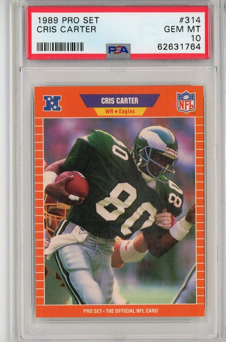 PSA 10 1989 Pro Set Cris Carter Rookie Football Card (1 of 2)
