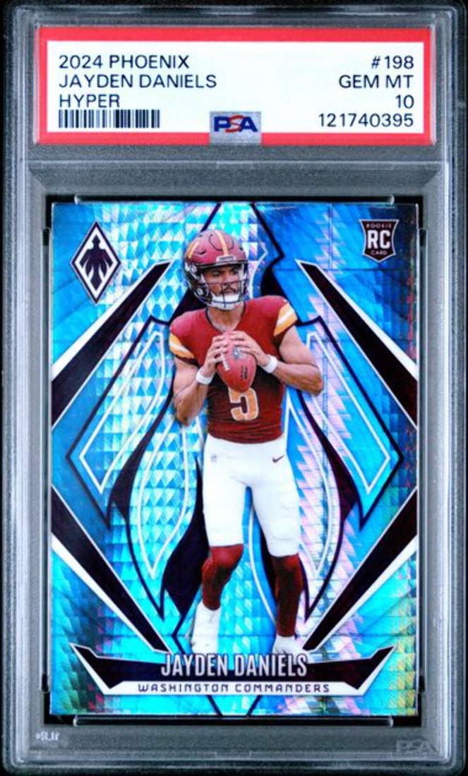 2024 Panini Phoenix Jayden Daniels Hyper Rookie RC PSA 10 Mint NFL Card (1 of 2)